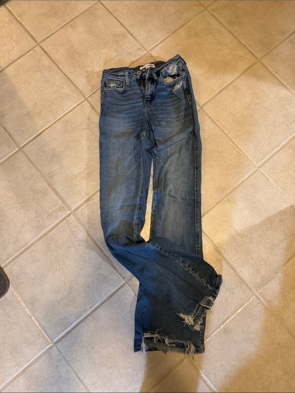 Flying Monkey Medium Blue Distressed Flare Jeans